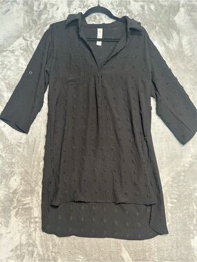 B Long Tunic Top Women’s Medium Black Gauze Witchy